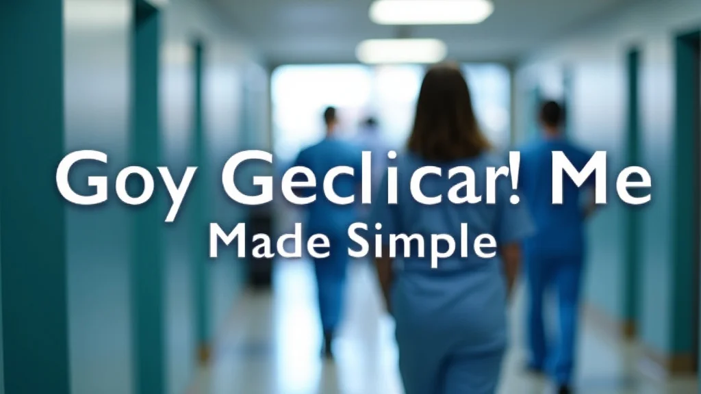 The image shows a person using a mobile device to locate a nearby government hospital, simplifying the search.