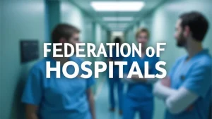 The image shows a modern building exterior, symbolizing the Federation of American Hospitals' reach and influence.